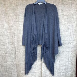 Boden wool cashmere blend fringed open cardigan sweater